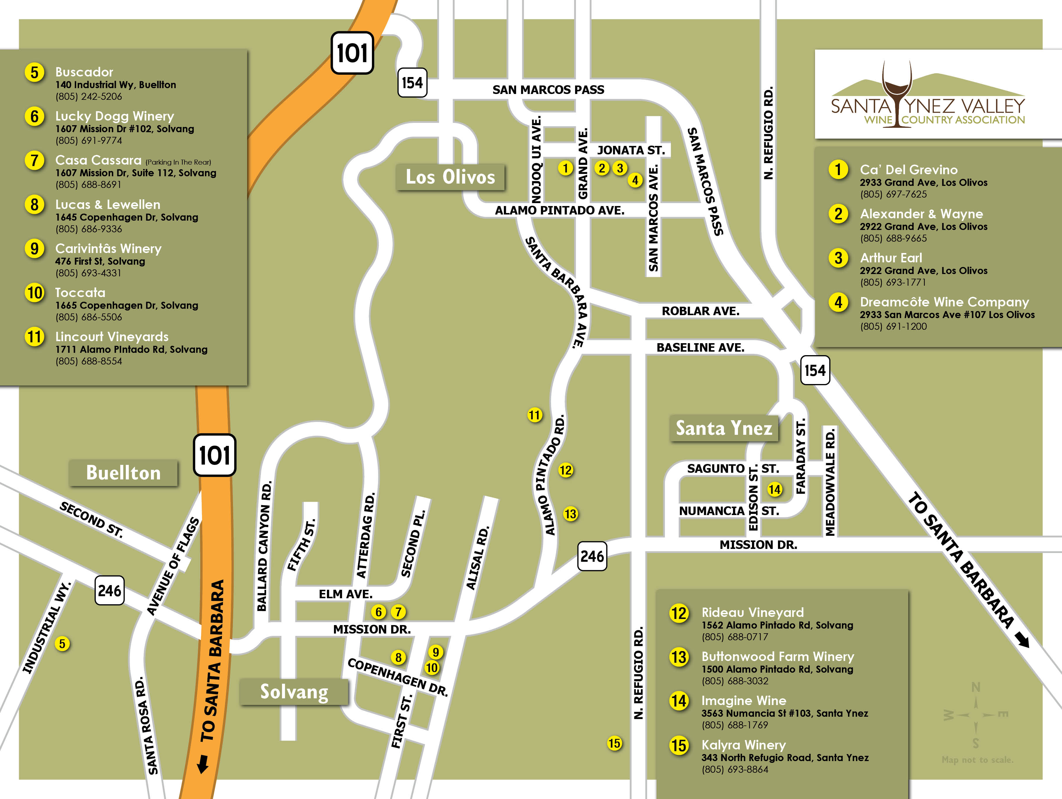 Santa Ynez Winery Map Printable