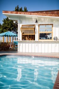 Outdoor cocktail bar in Los Alamos, one of six communities in the Santa Ynez Valley