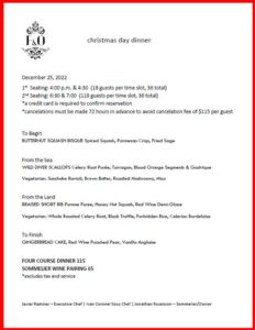 First & Oak Christmas Dinner
