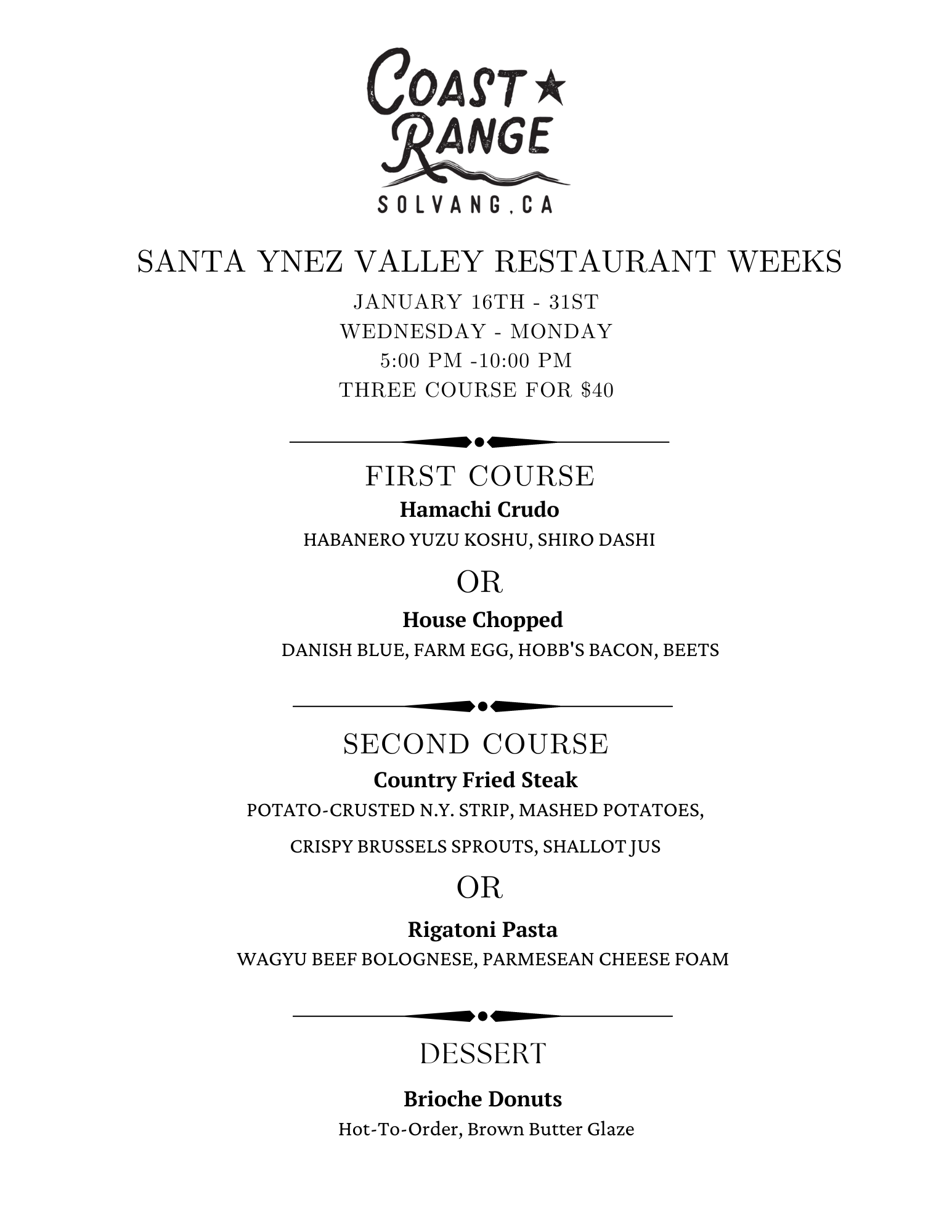 Restaurant Week Santa Ynez Santa Ynez Valley Restaurants