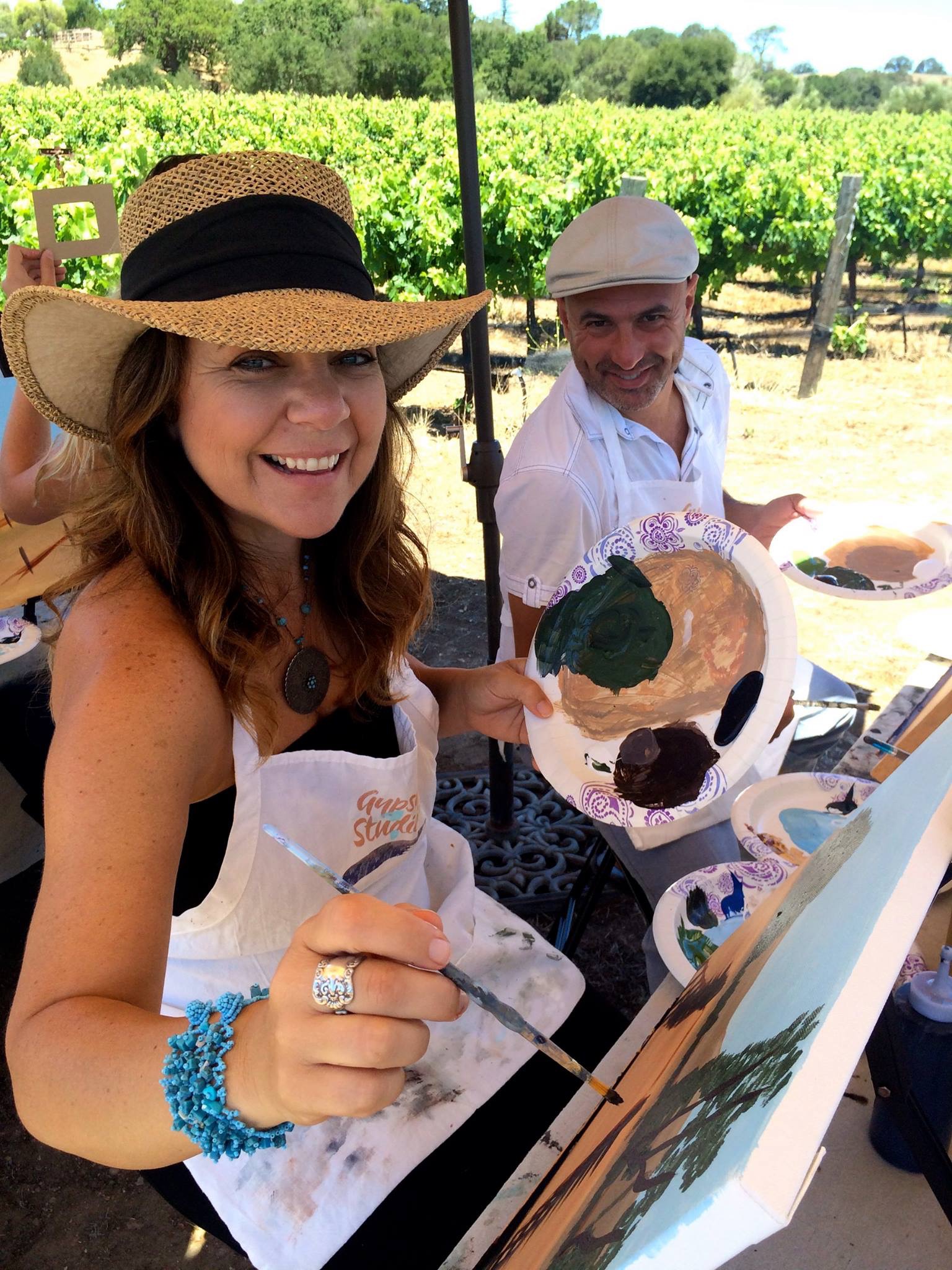 Painting in the Vineyard at Sunstone Winery