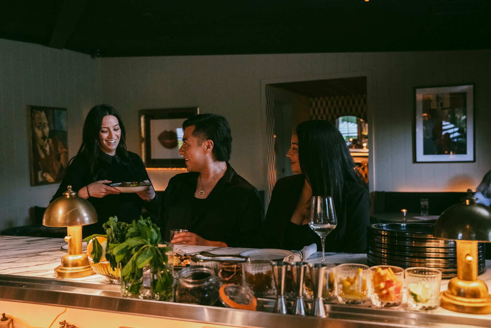 Food & Drink Couple being served food at a restaurant