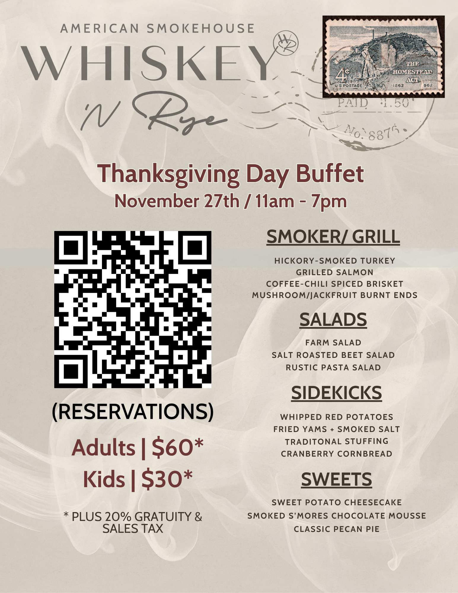 SYV Holidays Events 2025 Whiskey 'N Rye Thanksgiving Buffet