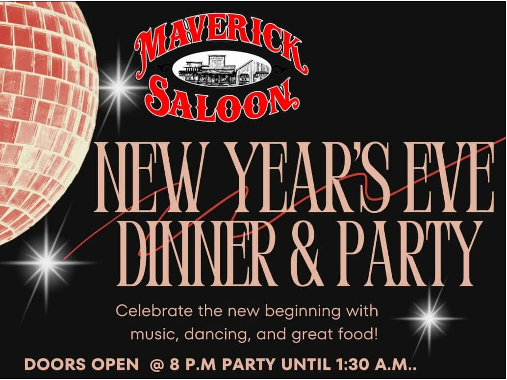 SYV Holidays - 2026 SYV Holidays -New Years Events 2025 into 2026, Maverick Salooon