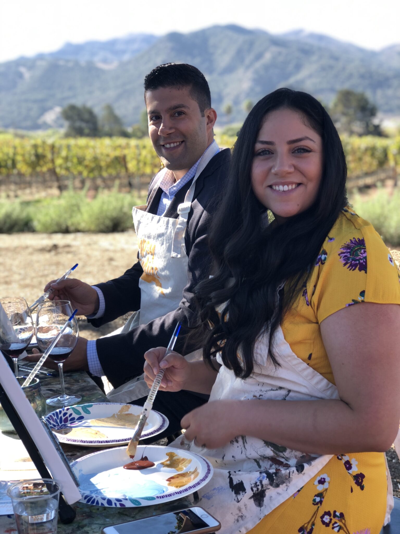 Painting in the Vineyard at Brick Barn Wine Estate