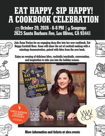 Eat Happy, Sip Happy - a Cookbook launch & celebration!
